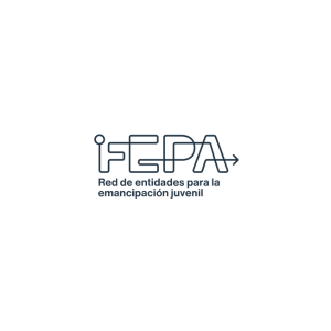 Logo oscuro de FEPA con el claim 'Red de entidades para la emancipación juvenil'.