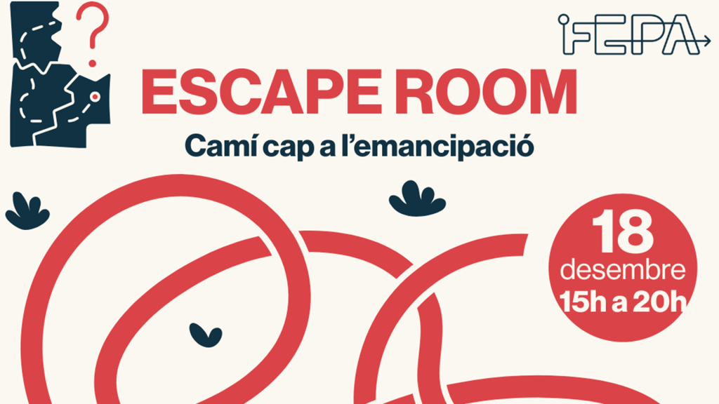 Cartel del escape room en el que se indica que la acción se llevará a cabo el 18 de diciembre de 15h a 20h.